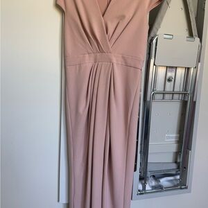 Badgley Mischka Blush Pink V Neck Dress